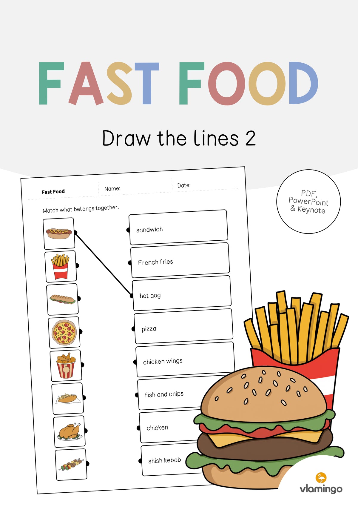 de englisch fast food draw the lines 2 001