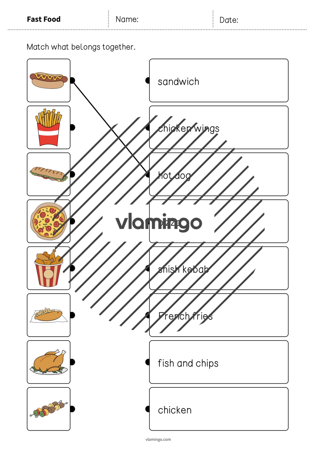 de englisch fast food draw the lines 2 003