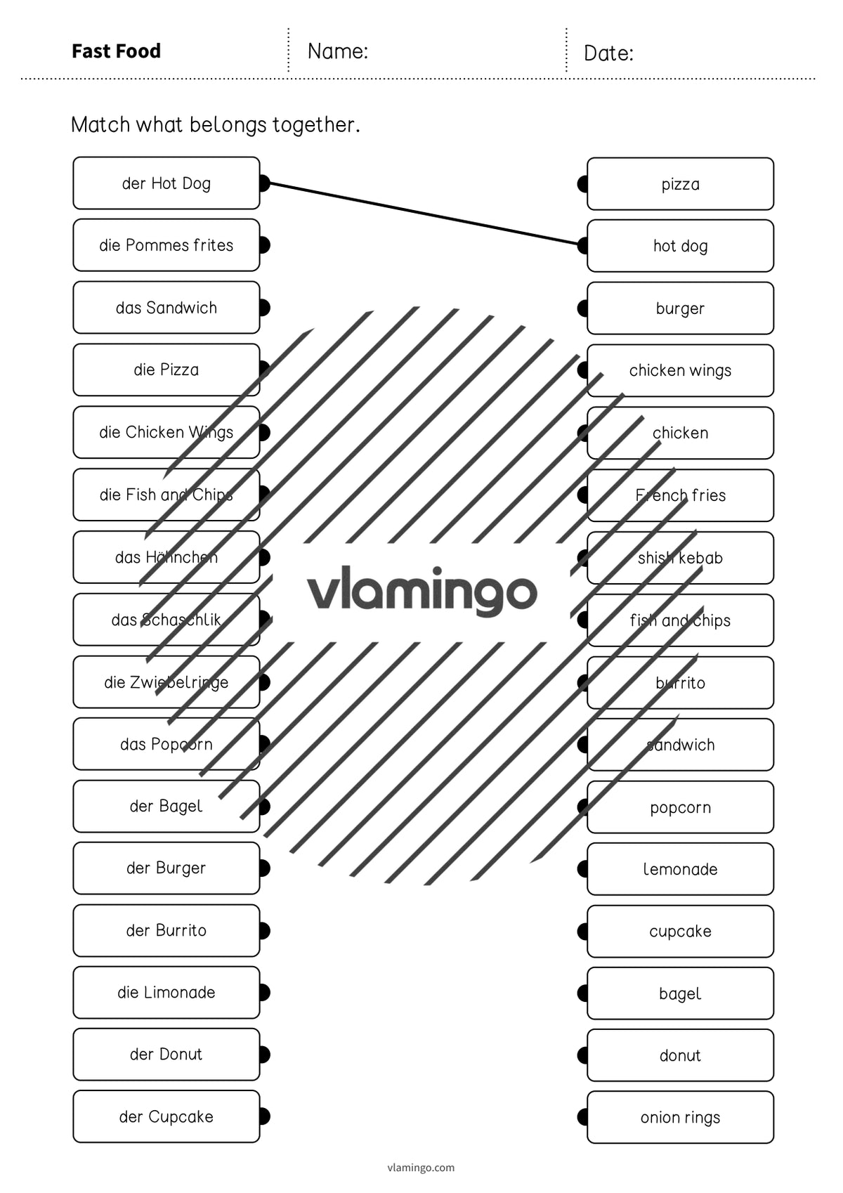 de englisch fast food draw the lines 3 003
