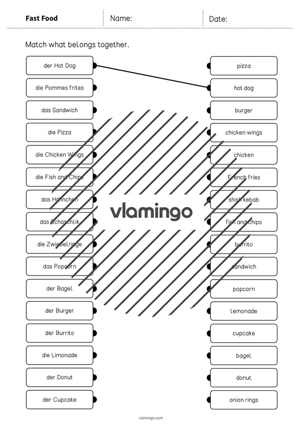 de englisch fast food draw the lines 3 003