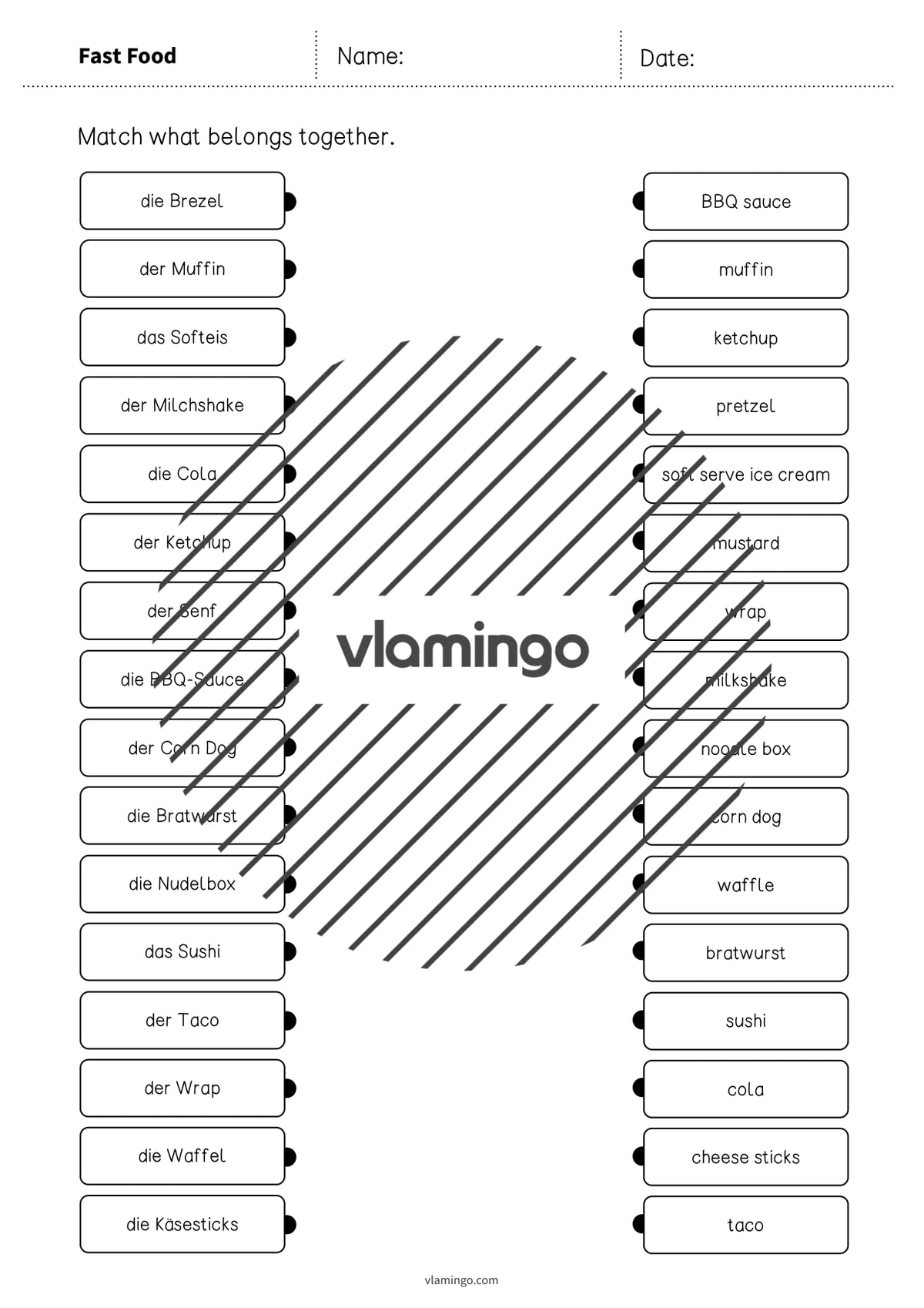 de englisch fast food draw the lines 3 004