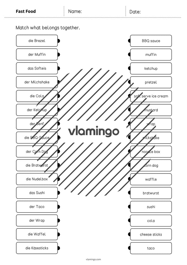 de englisch fast food draw the lines 3 004