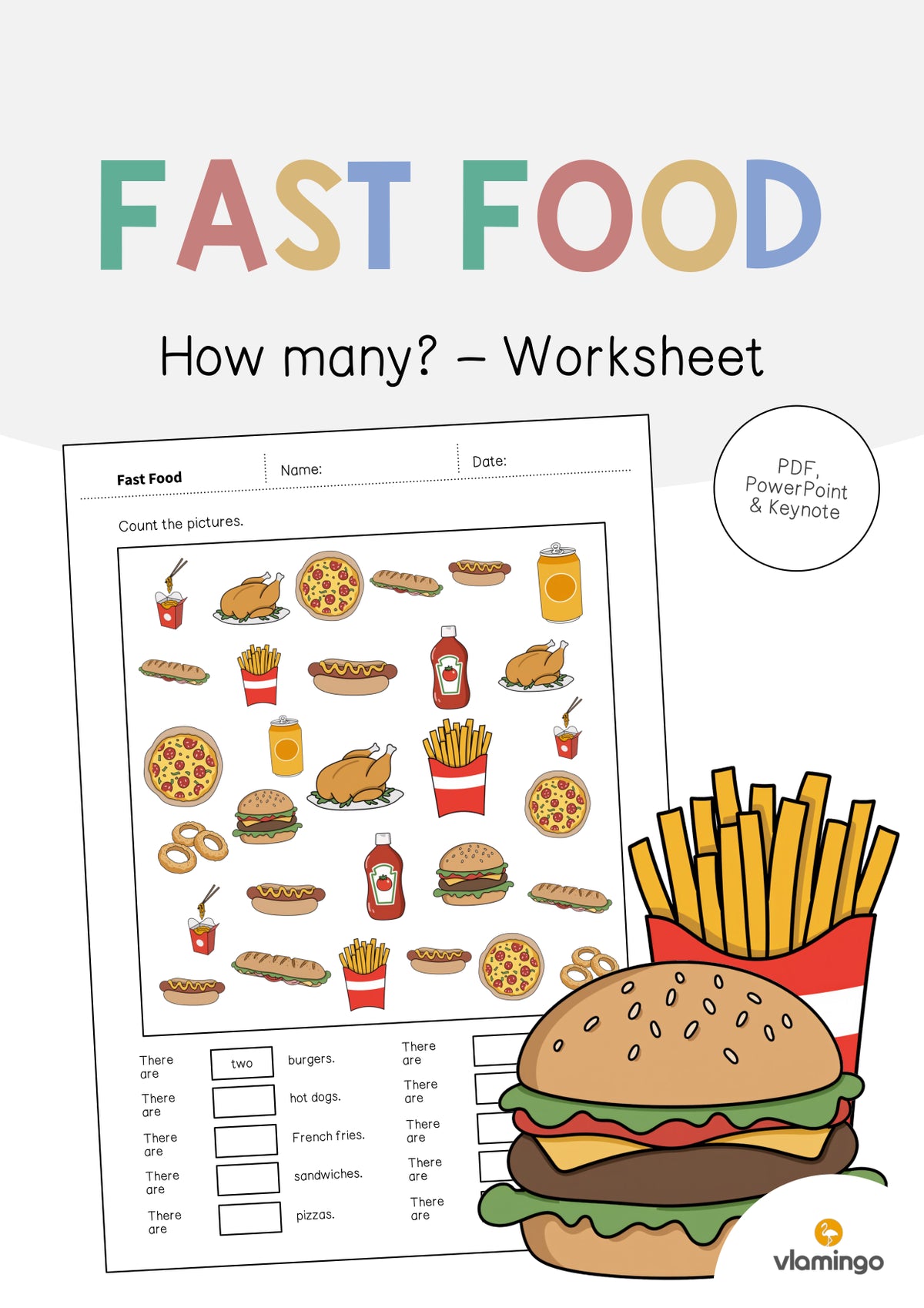 de englisch fast food how many worksheet 001