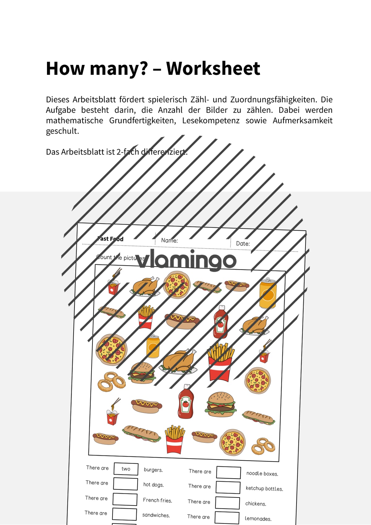 de englisch fast food how many worksheet 002