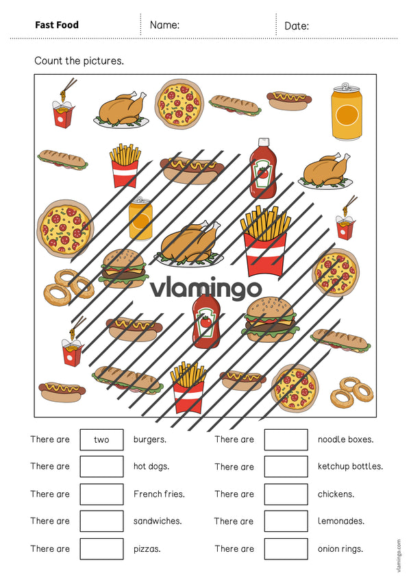 de englisch fast food how many worksheet 004