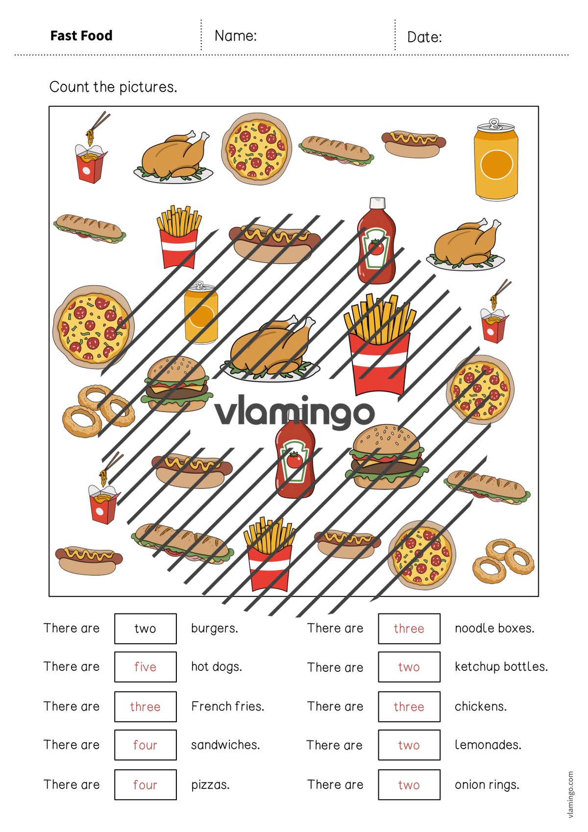 de englisch fast food how many worksheet 008