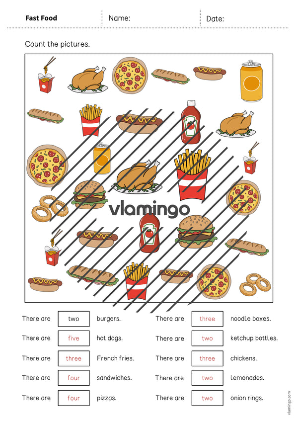 de englisch fast food how many worksheet 008