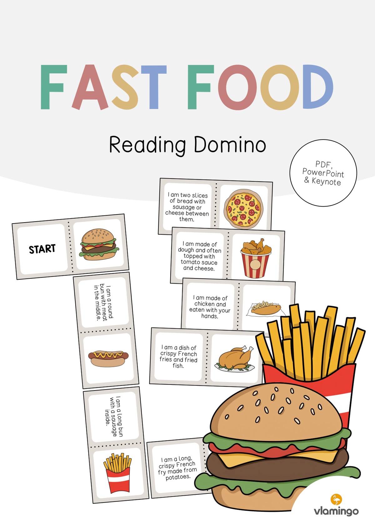 de englisch fast food reading domino 001