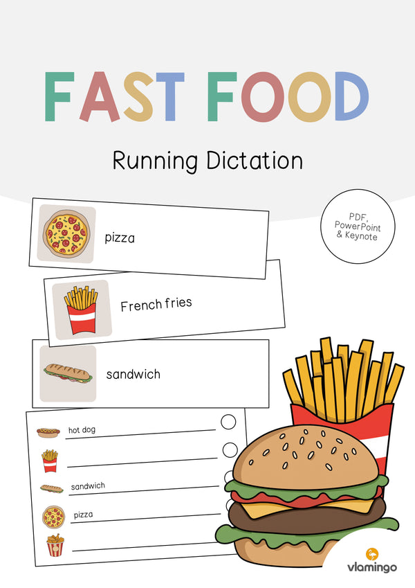de englisch fast food running dictation 001