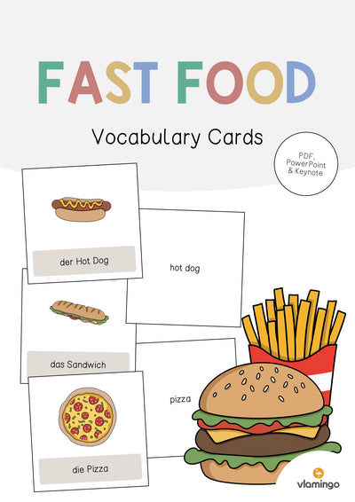 Fast Food: Vocabulary Cards (Englisch)