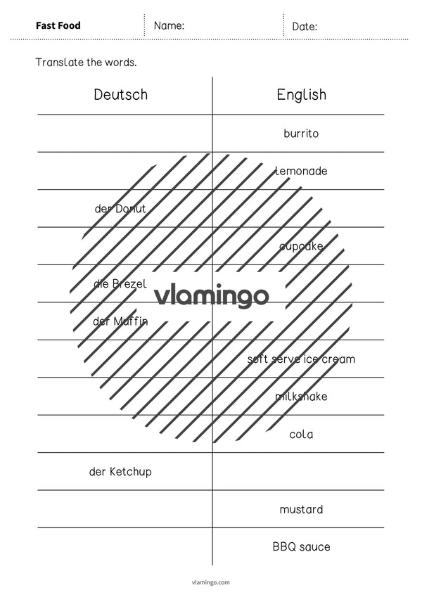 de englisch fast food vocabulary mini test 004