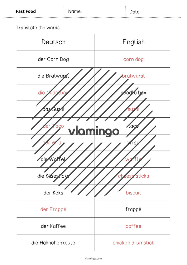 de englisch fast food vocabulary mini test 009