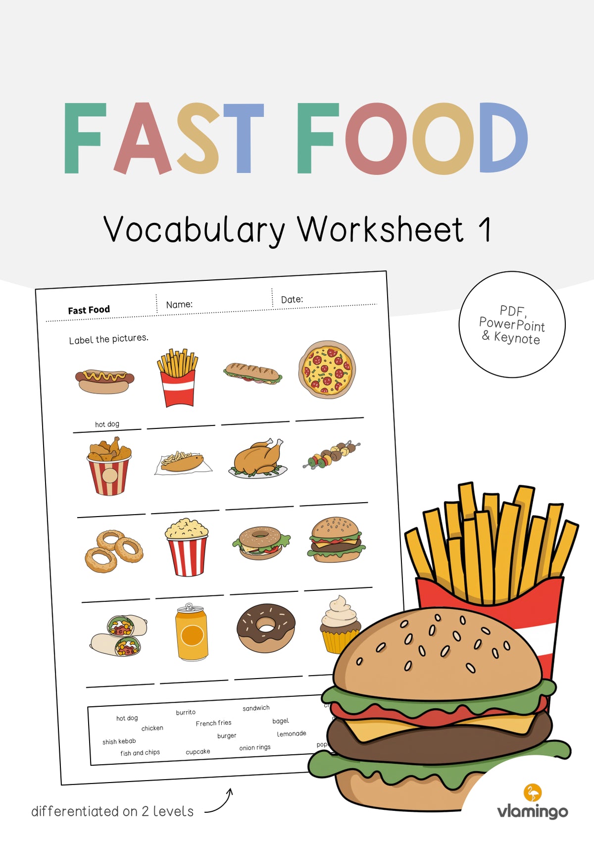 de englisch fast food vocabulary worksheet 1 001