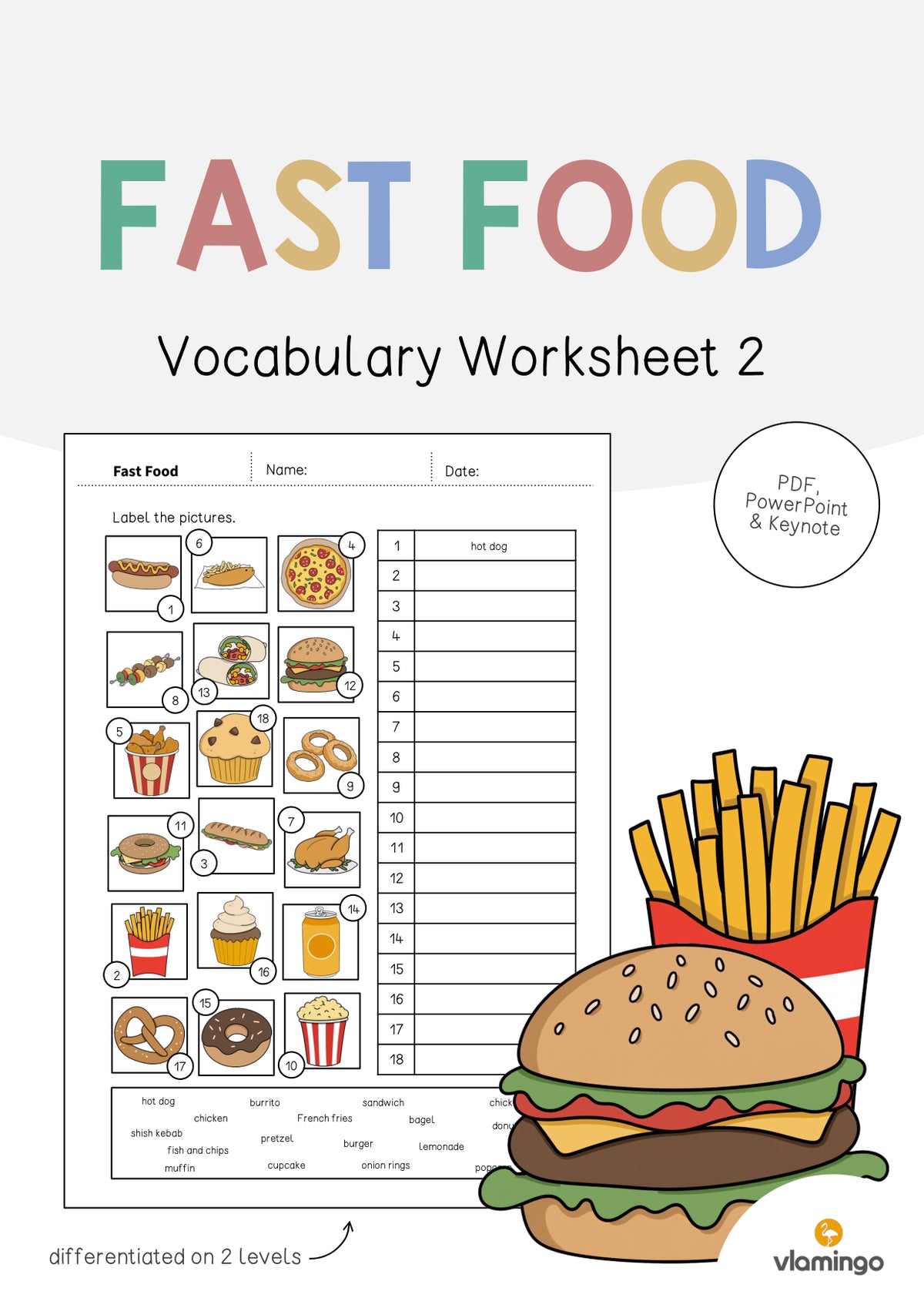 de englisch fast food vocabulary worksheet 2 001