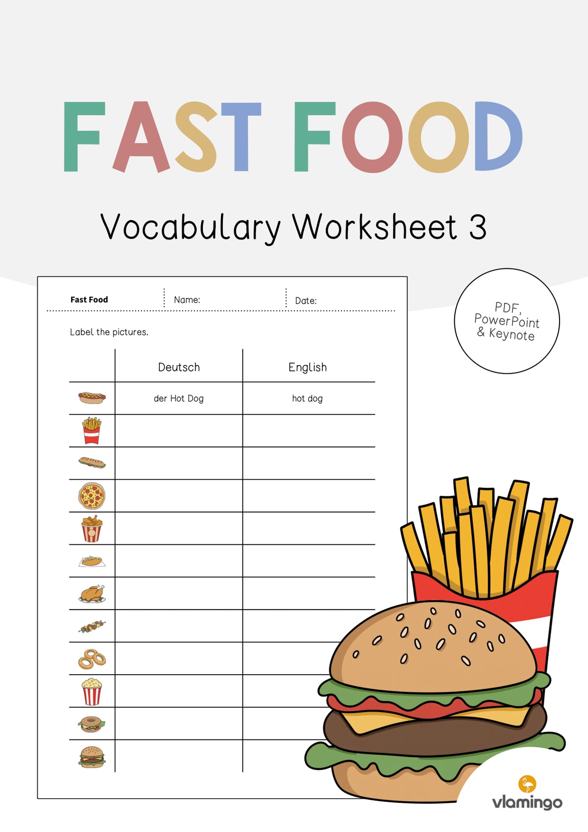 de englisch fast food vocabulary worksheet 3 001