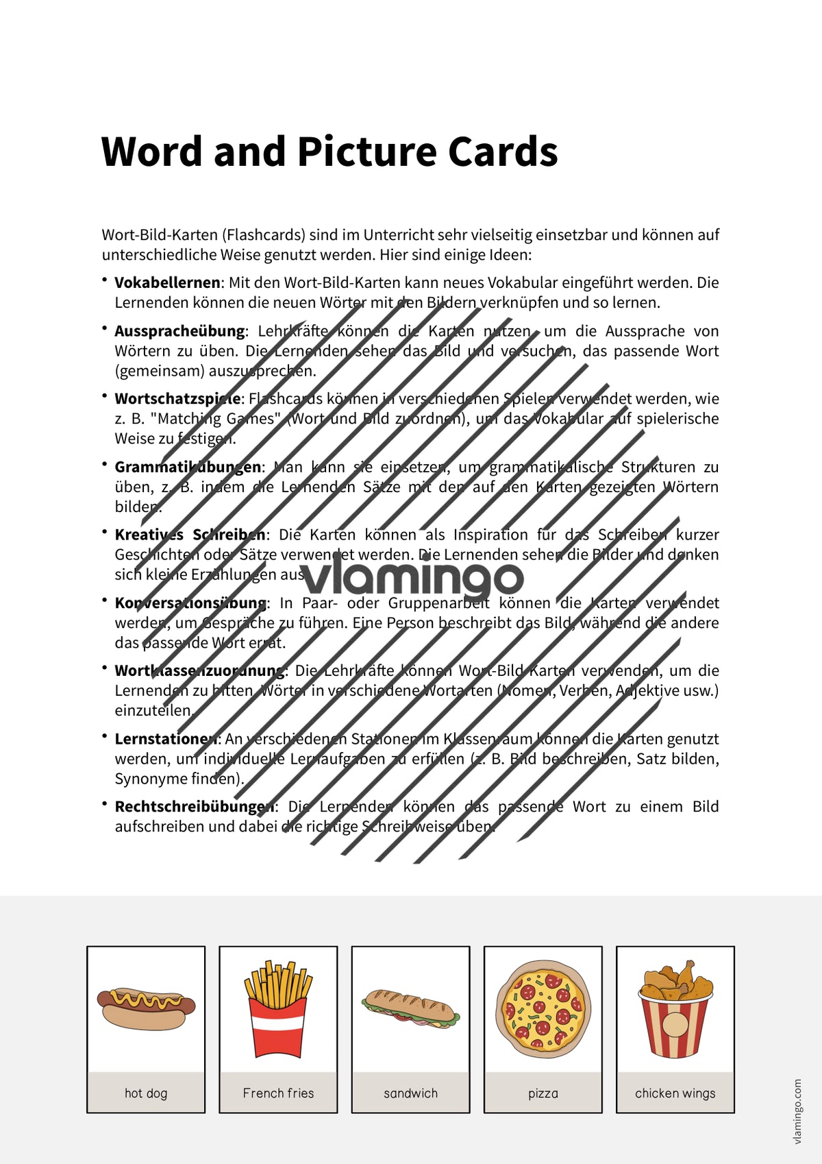 de englisch fast food word and picture cards 002