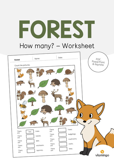 Forest / Wald: How many? – Worksheet (Englisch)