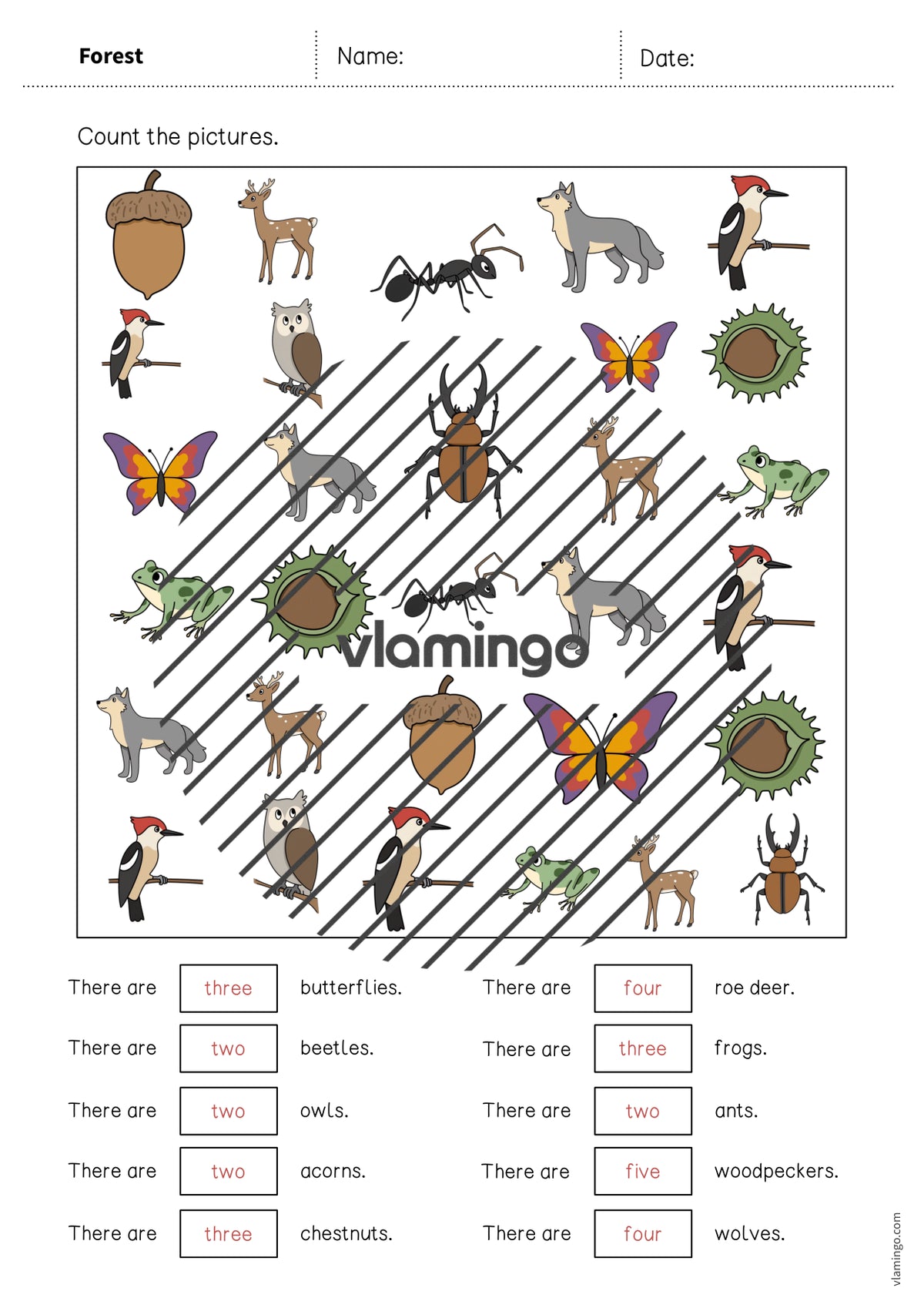 de englisch forest how many worksheet 011