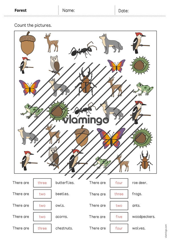 de englisch forest how many worksheet 011
