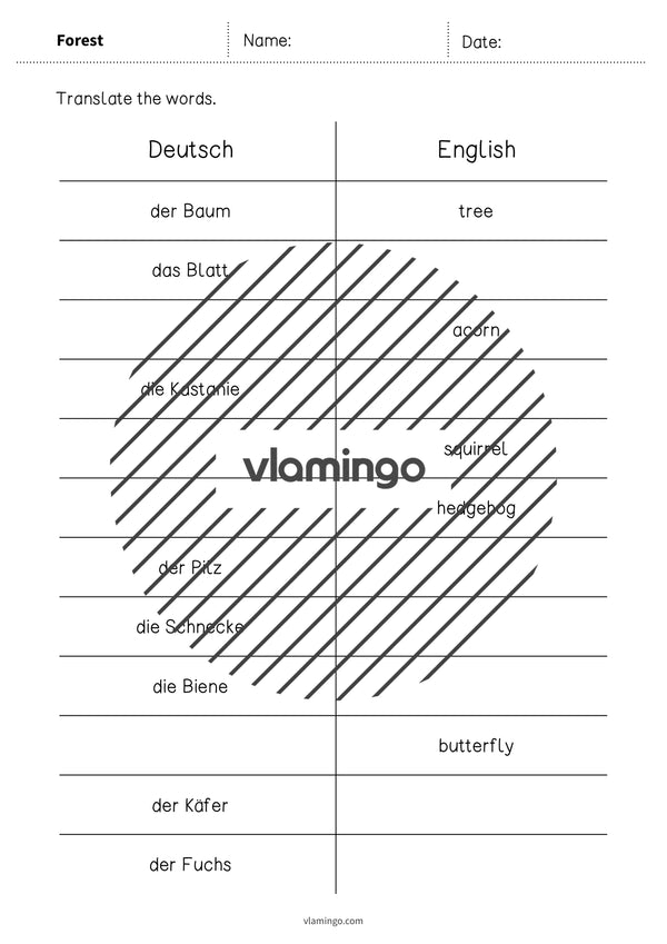 de englisch forest vocabulary mini test 003