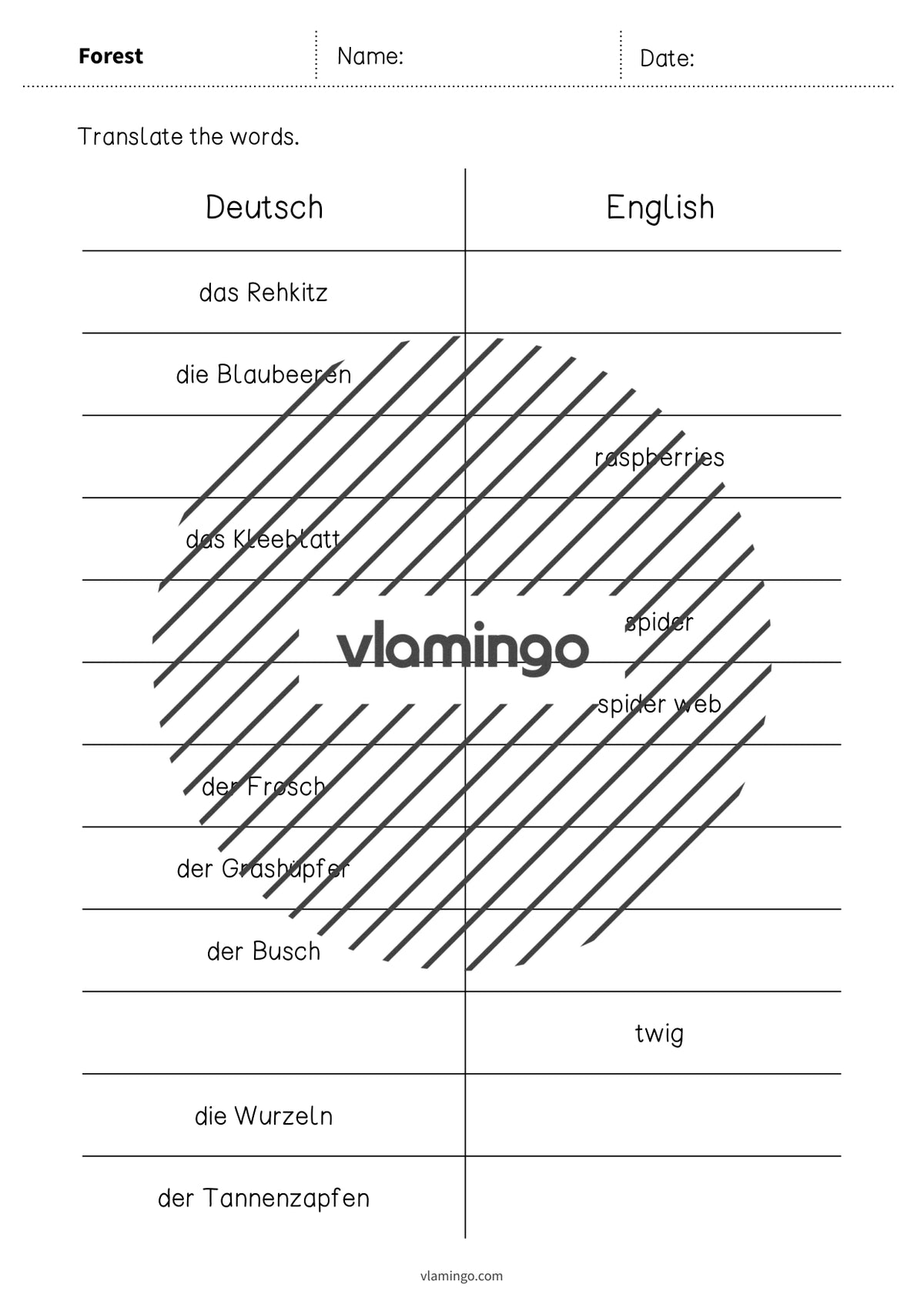 de englisch forest vocabulary mini test 005