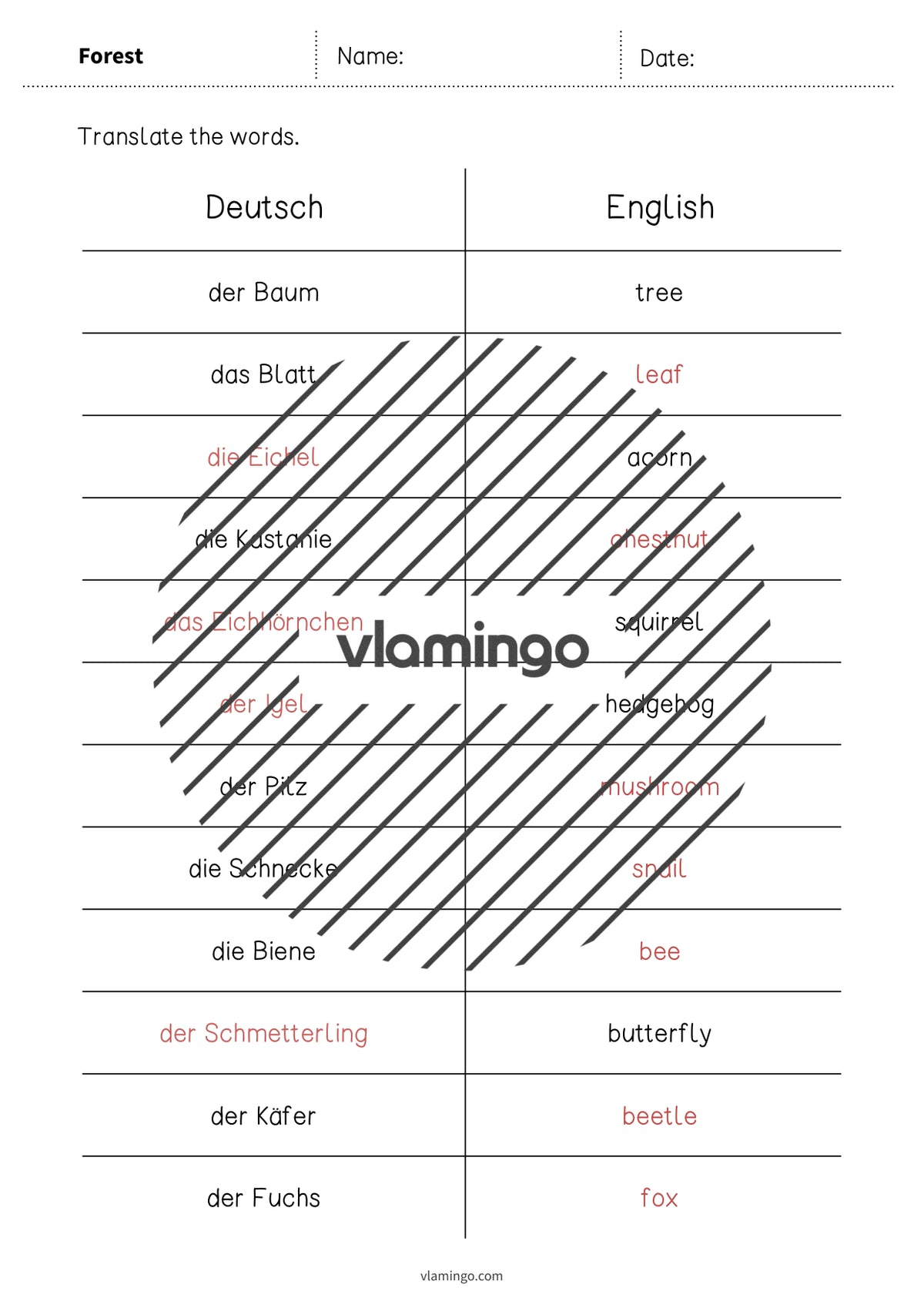 de englisch forest vocabulary mini test 009