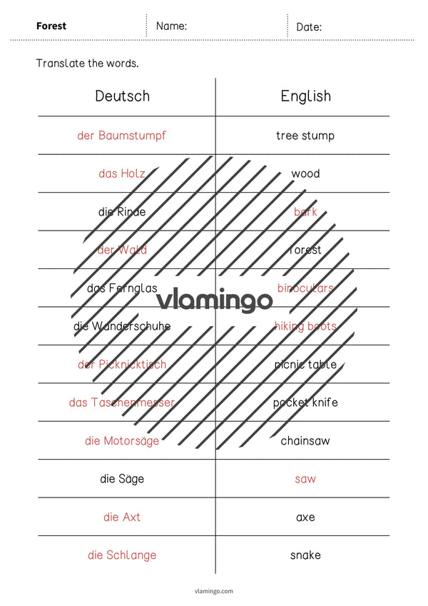 de englisch forest vocabulary mini test 012