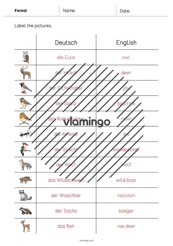 de englisch forest vocabulary worksheet 3 010