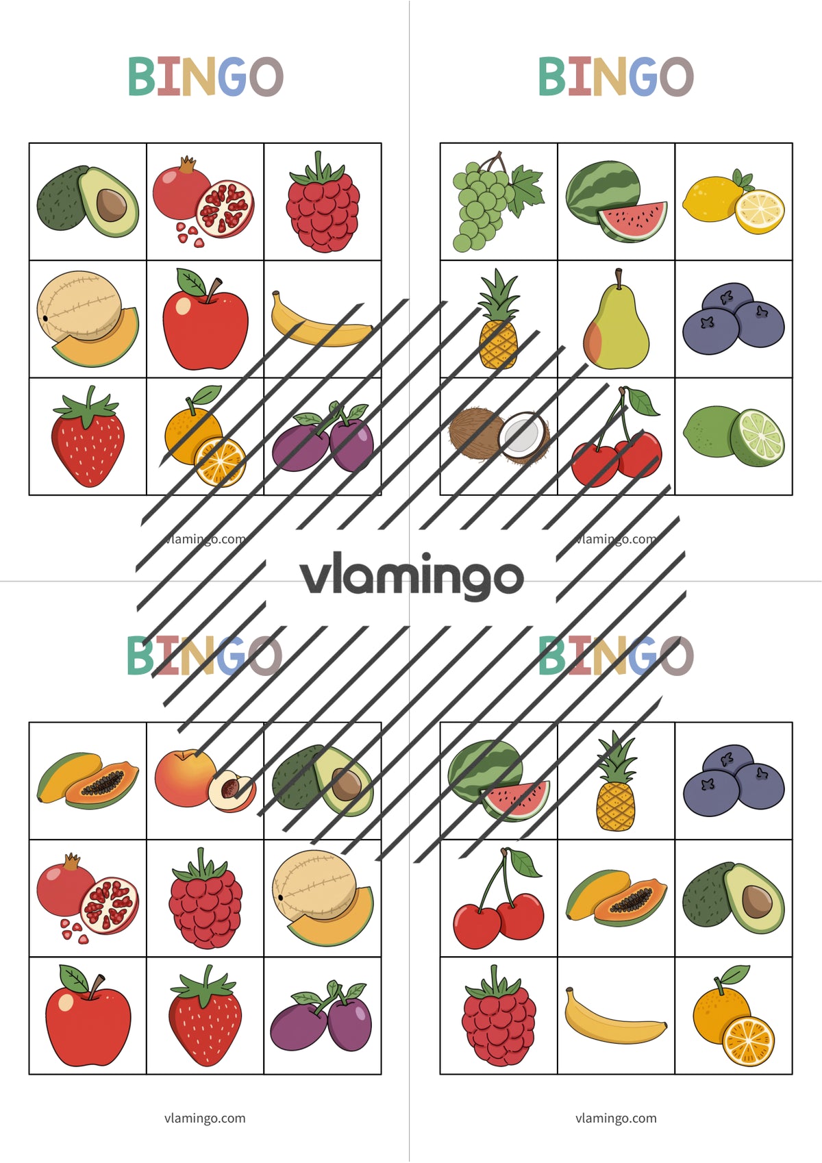 de englisch fruits bingo 006