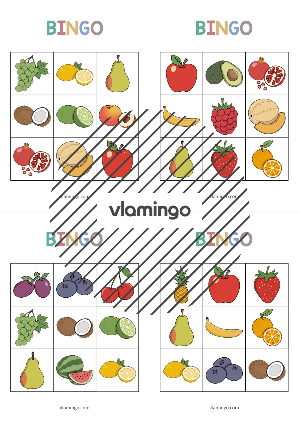 de englisch fruits bingo 007