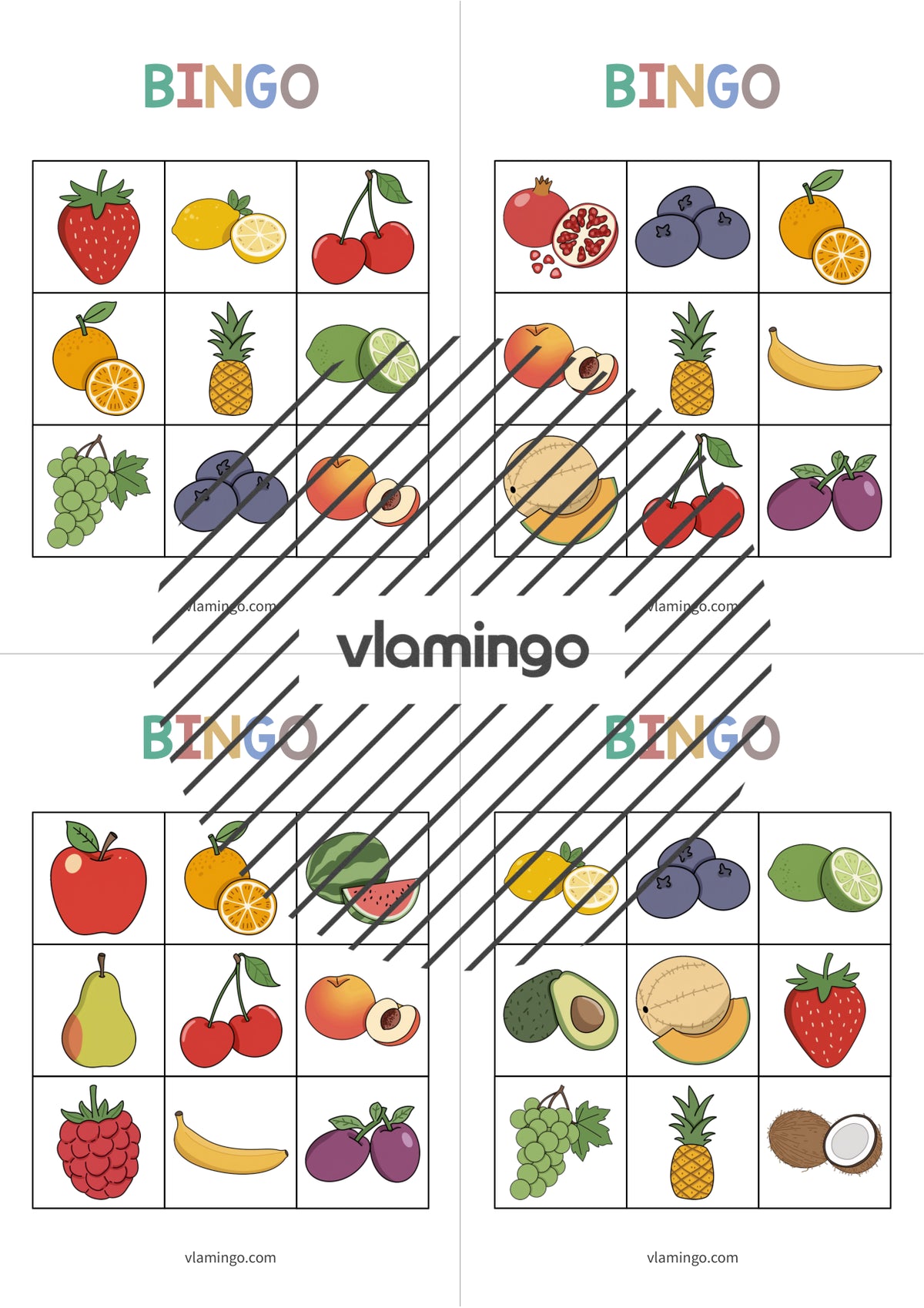 de englisch fruits bingo 010