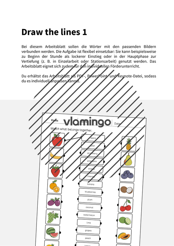 de englisch fruits draw the lines 1 002