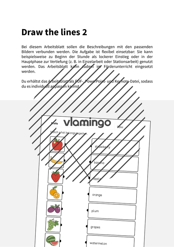 de englisch fruits draw the lines 2 002