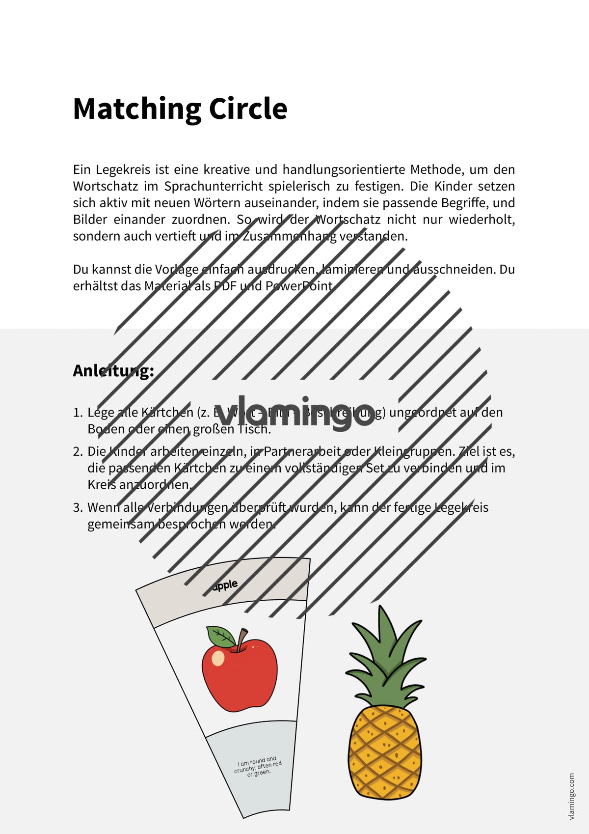de englisch fruits matching circle 002