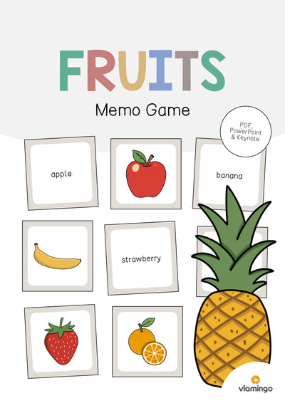 Fruits / Obst: Memo Game (Englisch)