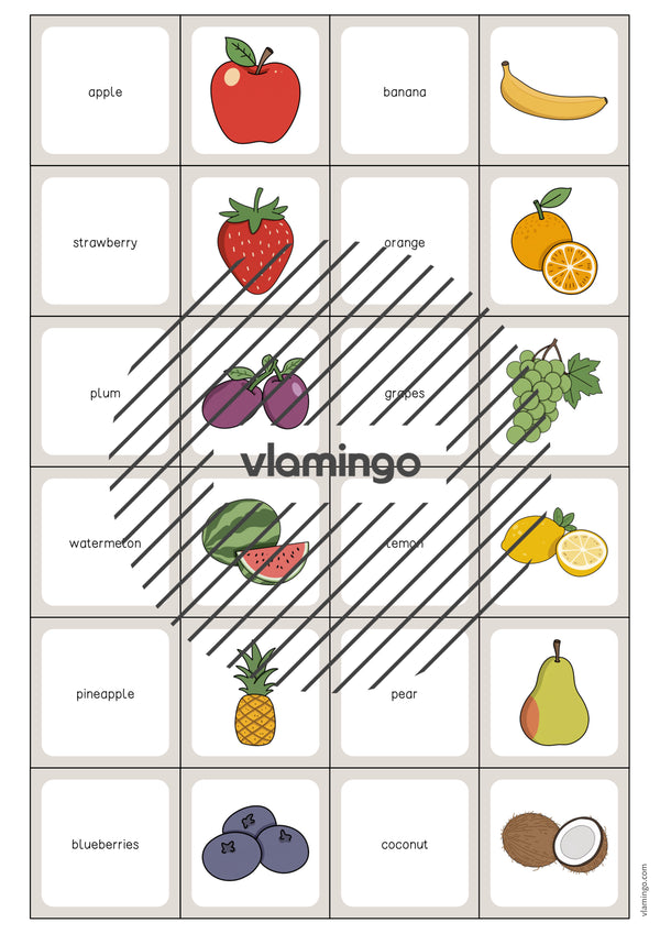 de englisch fruits memo game 003