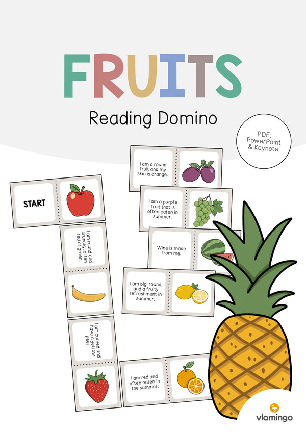de englisch fruits reading domino 001