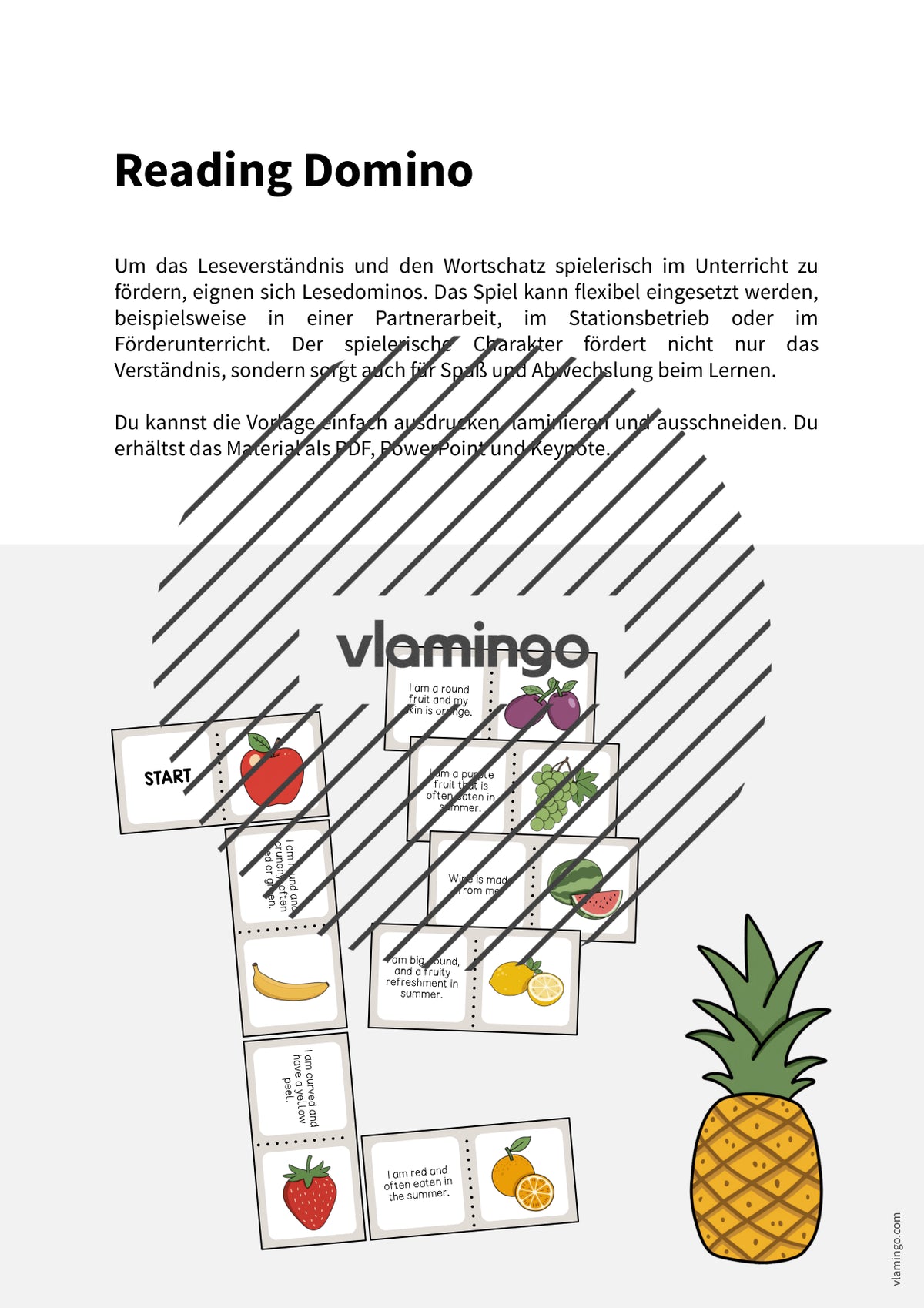 de englisch fruits reading domino 002