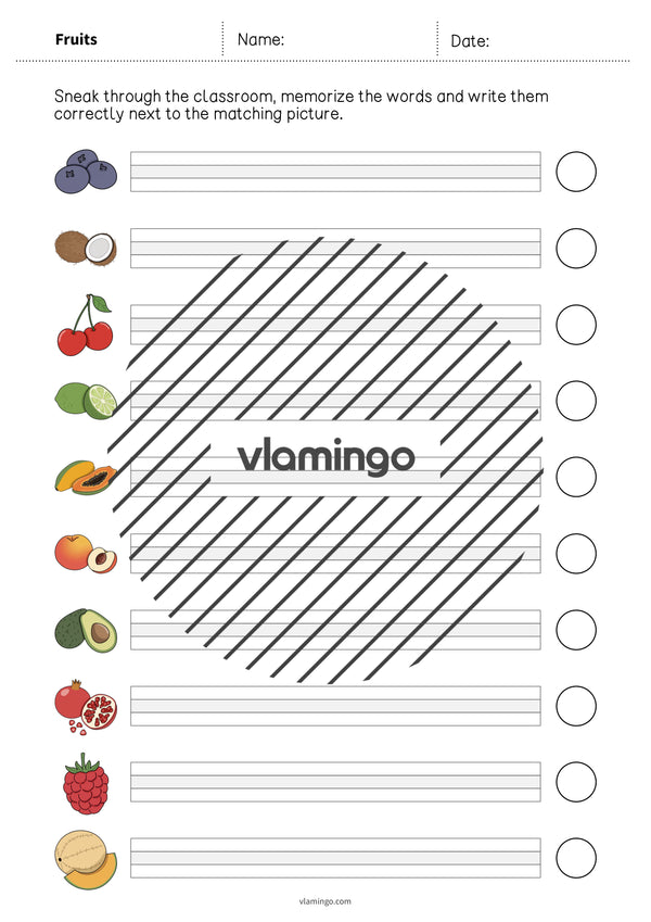 de englisch fruits running dictation 012