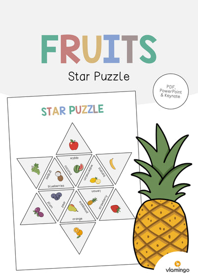 Fruits / Obst: Star Puzzle (Englisch)