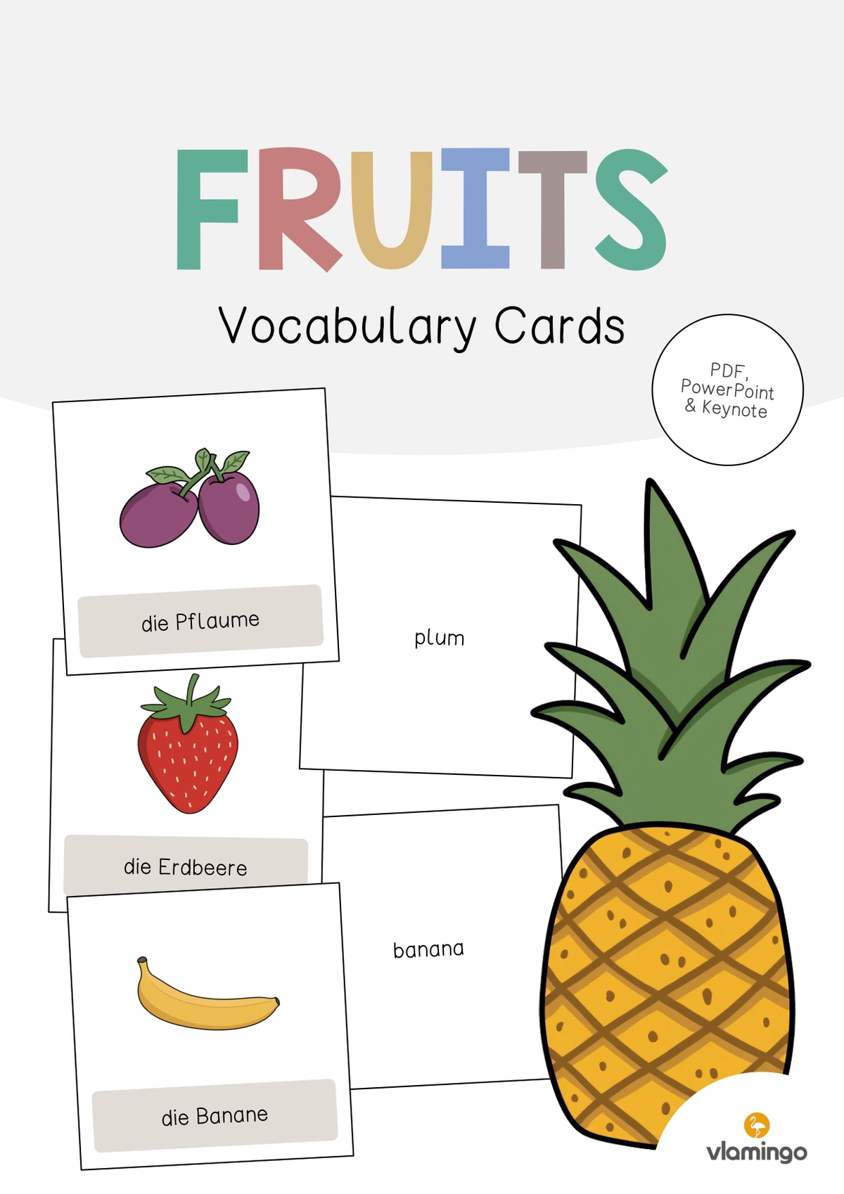 de englisch fruits vocabulary cards 001