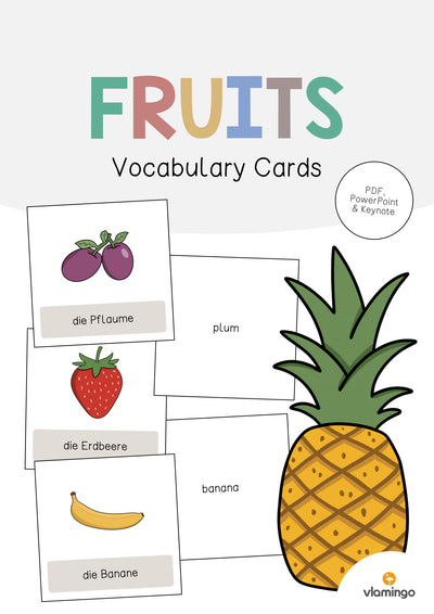 Fruits / Obst: Vocabulary Cards (Englisch)