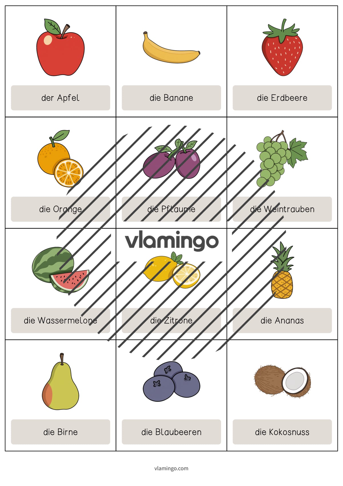 de englisch fruits vocabulary cards 003