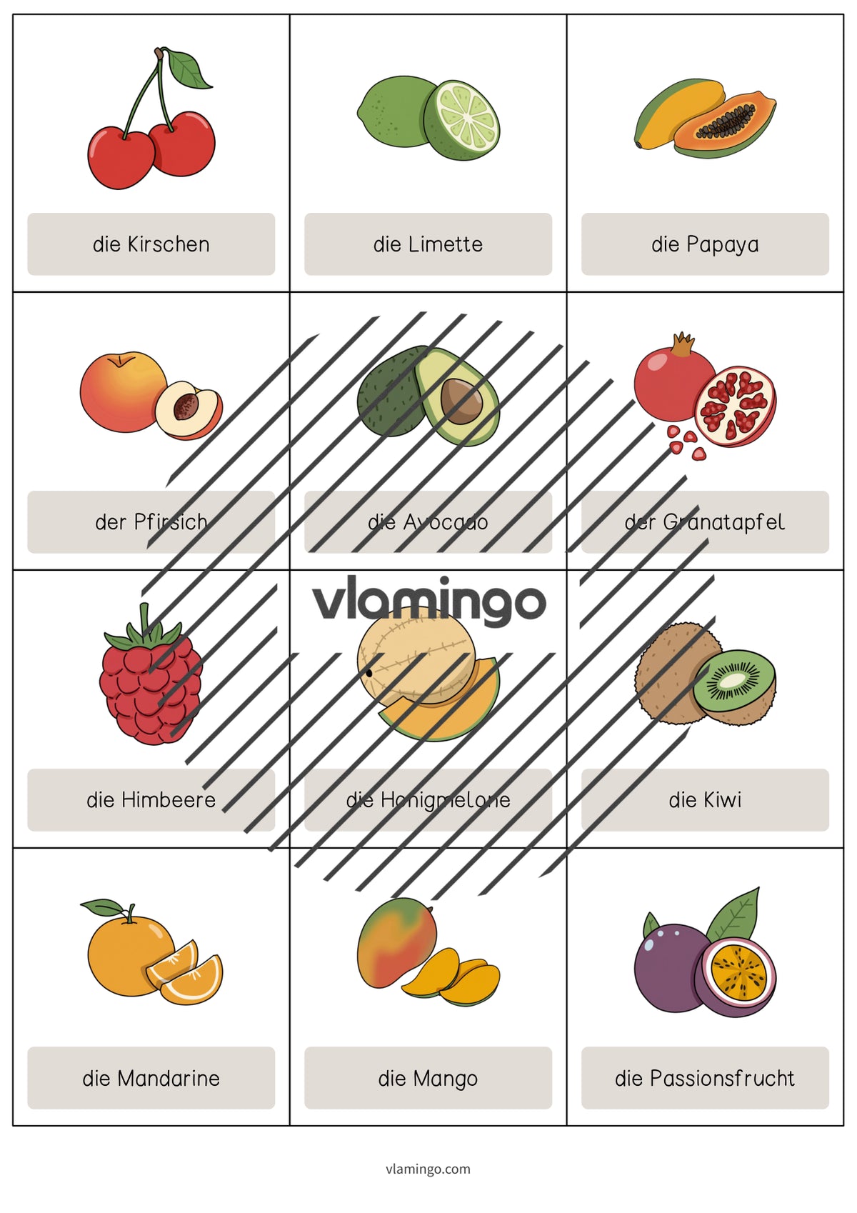 de englisch fruits vocabulary cards 005