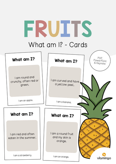 Fruits / Obst: What am I? - Cards (Englisch)