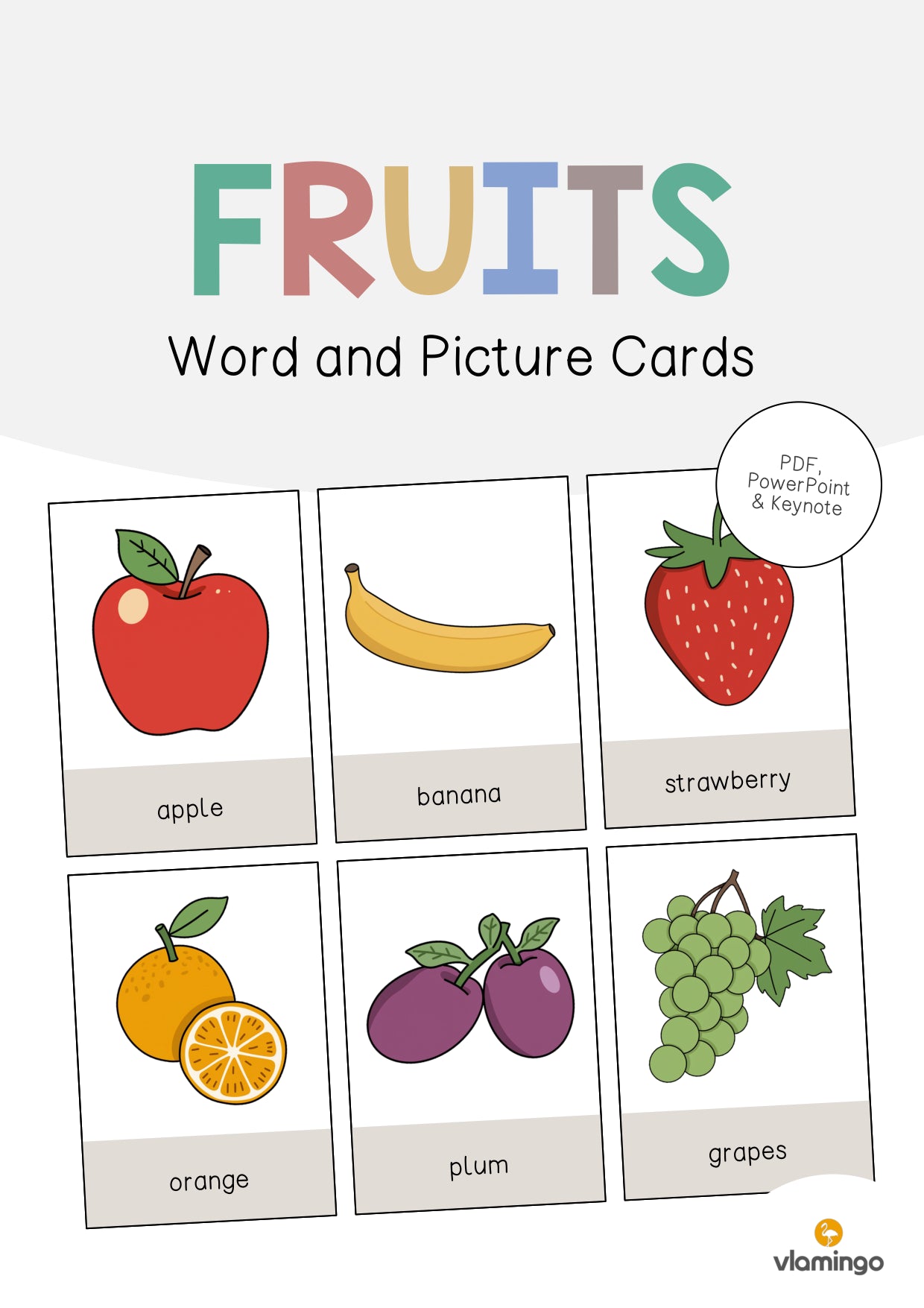 de englisch fruits word and picture cards 001