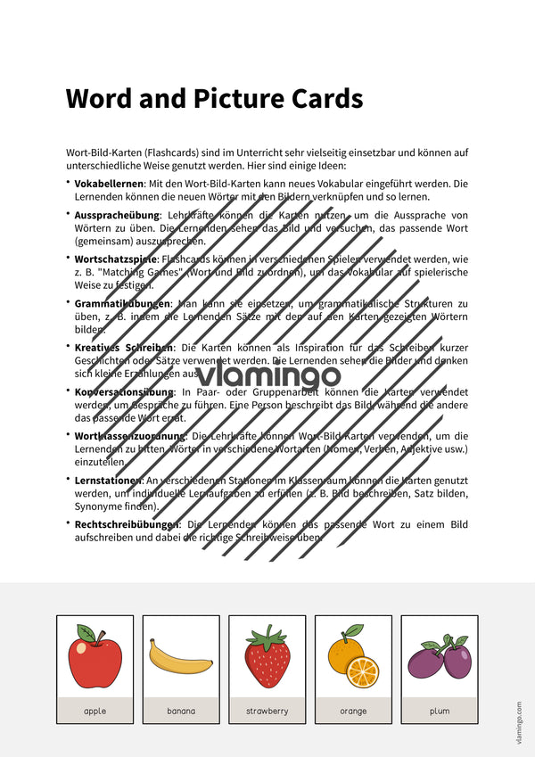 de englisch fruits word and picture cards 002