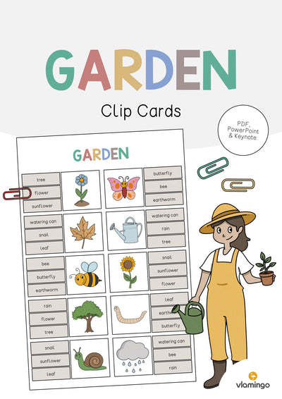 Garden / Garten: Clip Cards (Englisch)