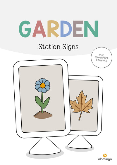 Garden / Garten: Station Signs (Englisch)