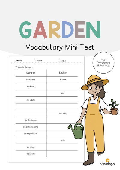 Garden / Garten: Vocabulary Mini Test (Englisch)